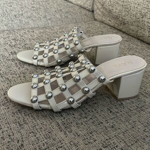 Raye Winnie Slide Sandal Nude Leather Size 7.5